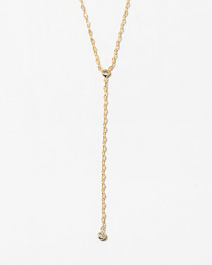 Bezel Lariat Necklace
