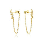 Pave Bolt Chain Earring