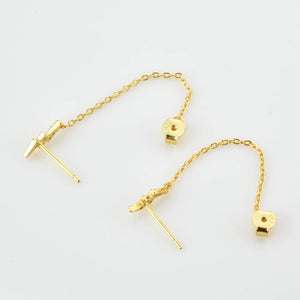 Pave Bolt Chain Earring