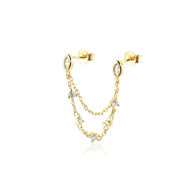 Adina Single Connected Bezel Earring - Gold