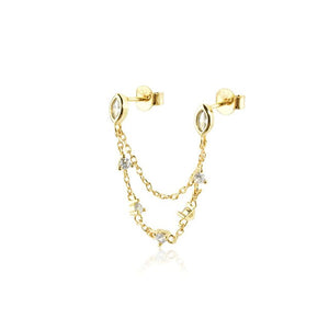 Adina Single Connected Bezel Earring - Gold