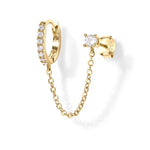Marx Single Connected Earring - Crystal