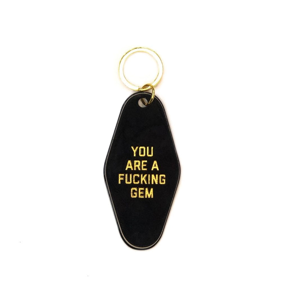 
                
                    Load image into Gallery viewer, You Are A Fucking Gem Motel Keytag - Black
                
            