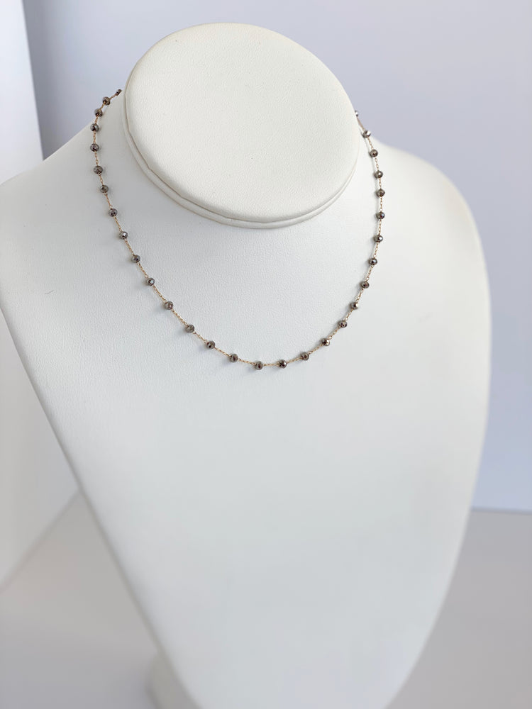 Dainty Silver Bead Choker Necklace