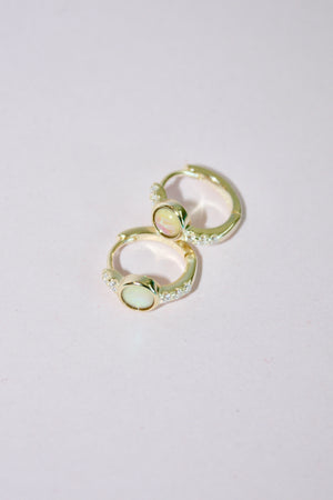 
                
                    Load image into Gallery viewer, Opal Huggie Hoop Earring
                
            