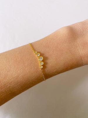 Curved Crystal Chain Bracelet