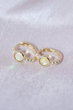 Opal Huggie Hoop Earrings