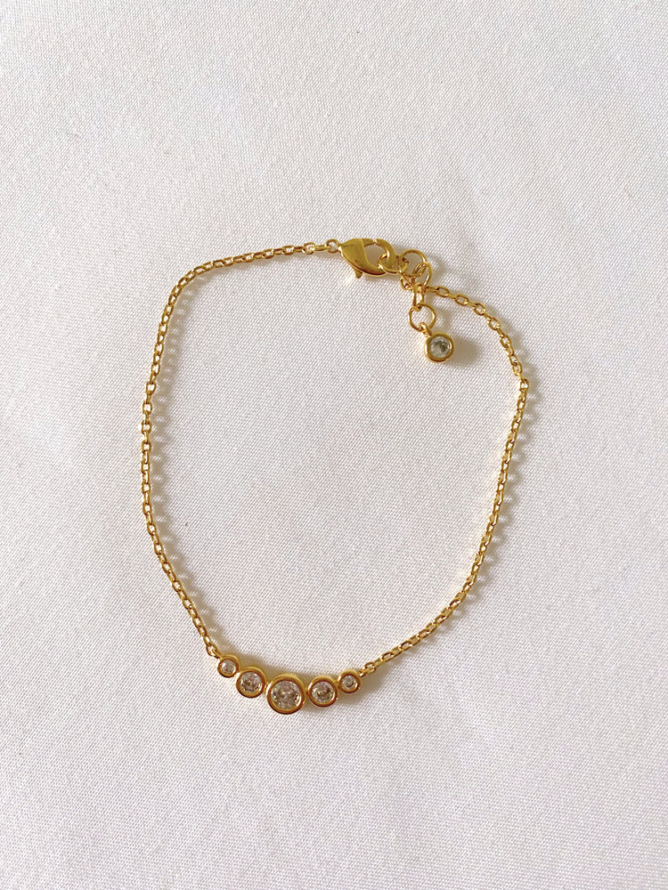 Curved Crystal Chain Bracelet