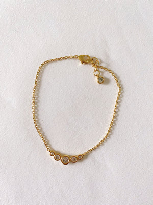 Curved Crystal Chain Bracelet