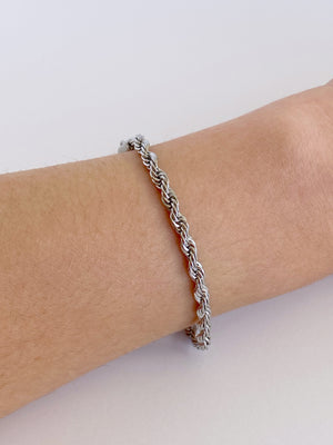 Taylor Rope Chain Bracelet - Silver