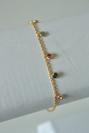 Multicolor Cz Dangle Bracelet
