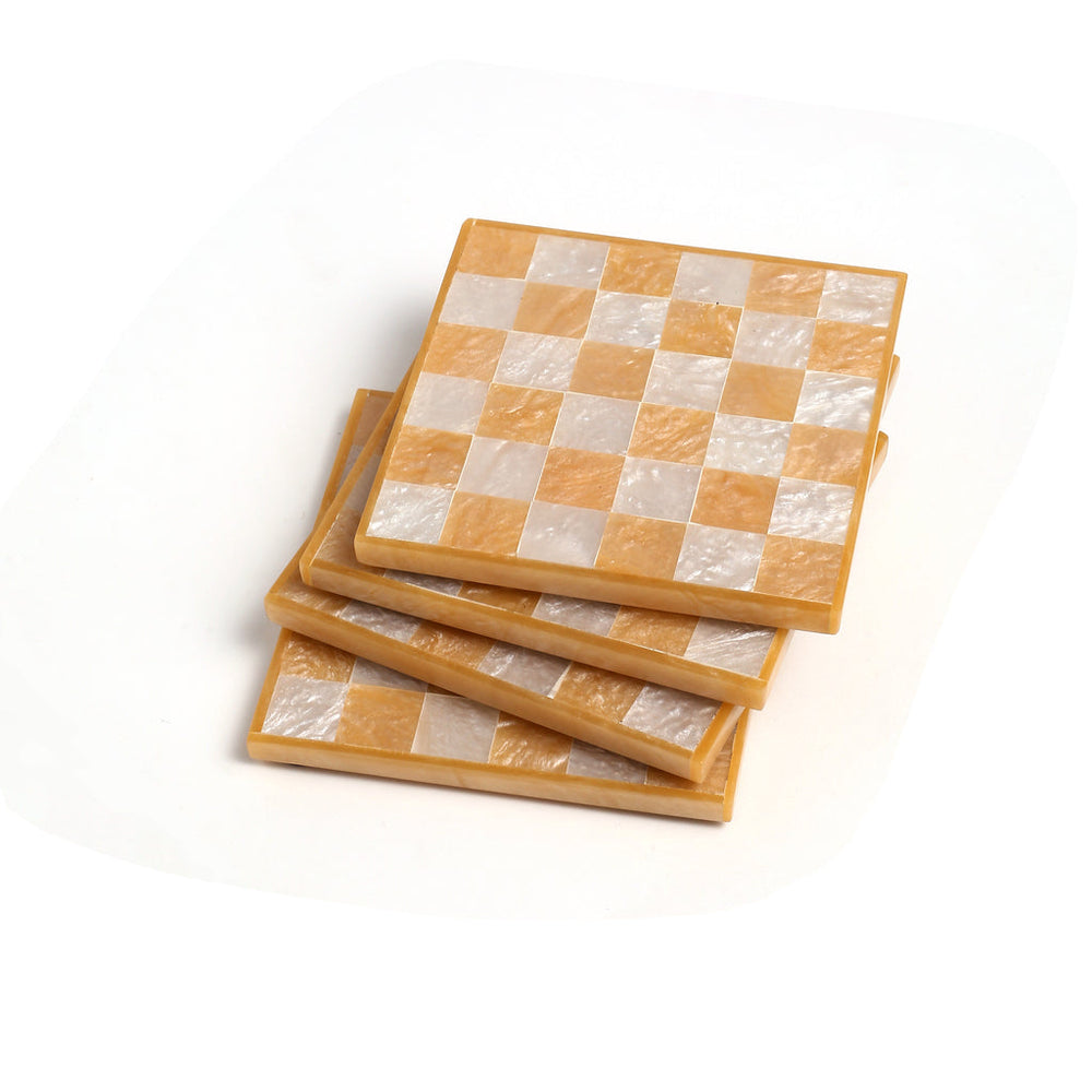 Sunrise Checkered Coaster Set