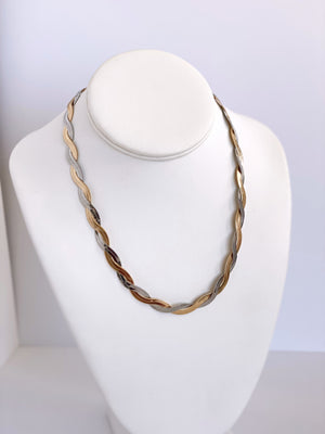 Braided Snake Chain Necklace - Mixed Metals