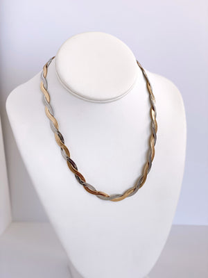 
                
                    Load image into Gallery viewer, Braided Snake Chain Necklace - Mixed Metals
                
            