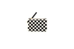 Checkered Cowhide Coin Pouch
