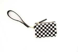 
                
                    Load image into Gallery viewer, Checkered Cowhide Coin Pouch
                
            