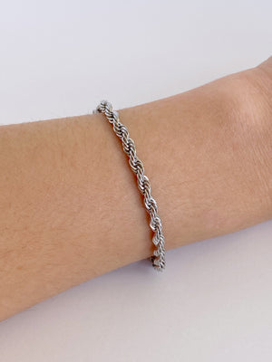 Taylor Rope Chain Bracelet - Silver