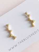 Pave Triangle Ear Crawler Earrings