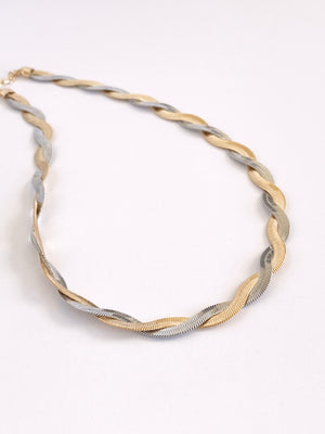 
                
                    Load image into Gallery viewer, Braided Snake Chain Necklace - Mixed Metals
                
            