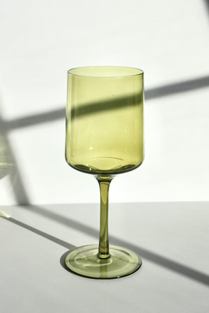 Wine Glass - Olive