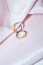 Two Tone 9mm Huggie Hoop Earrings