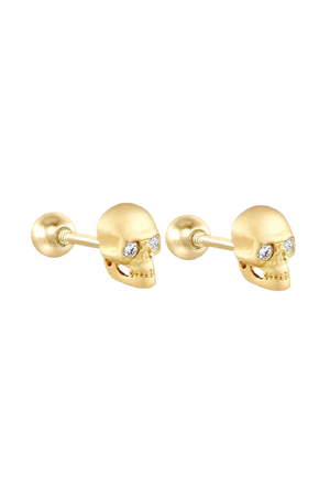 Skull Ball Back Stud Earrings