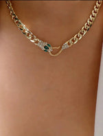 Emerald Snake Chain Necklace