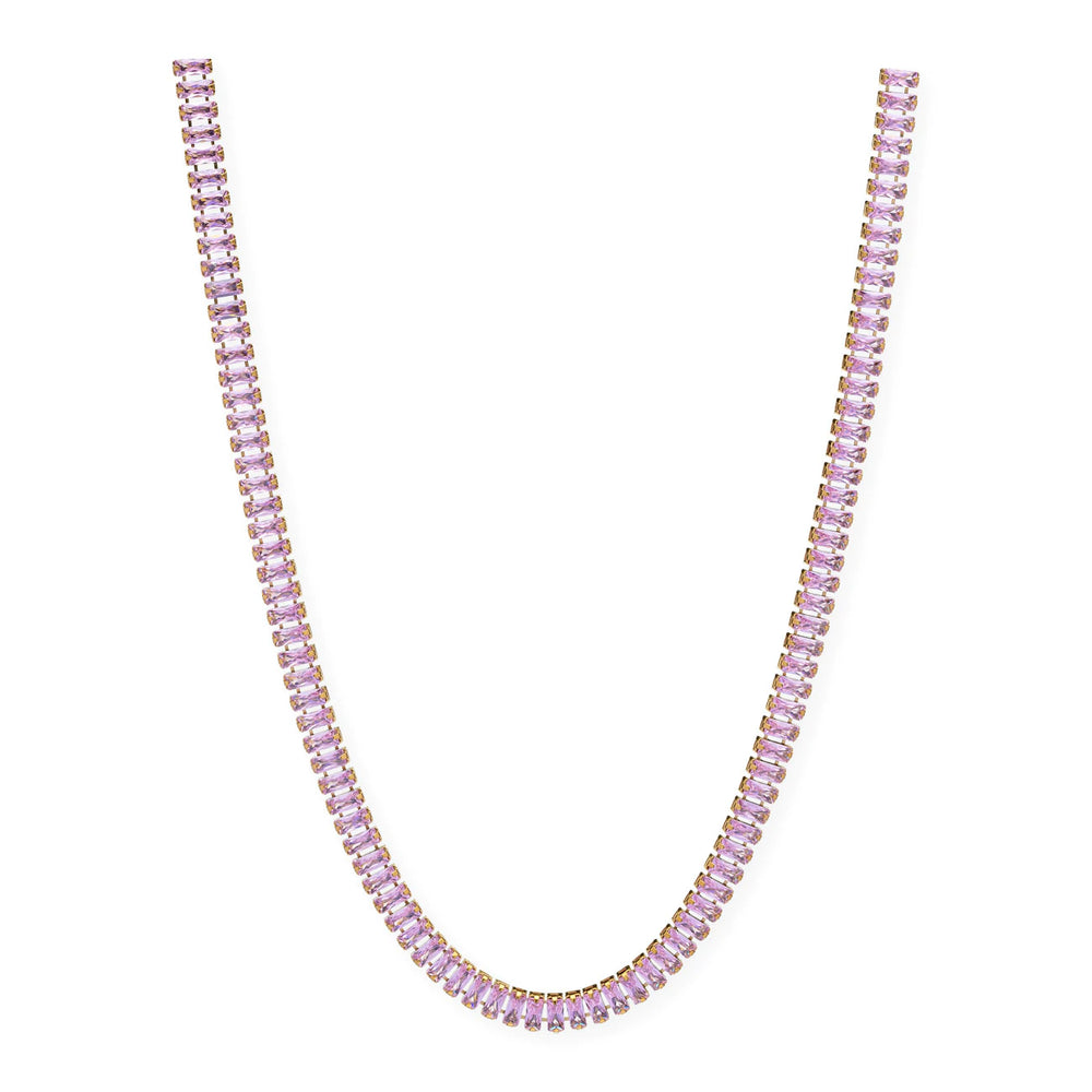 Baguette Necklace - Pink